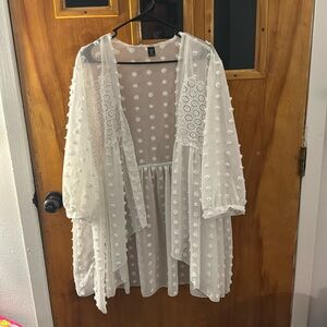 White kimono type summer cover up